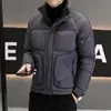 Mens Down Parkas Solid Color Autumn Winter Casual White Duck Jackets Outwear Warm Puffer Coats Youth Top Cottonpadded 230925