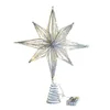 Christmas Decorations Tree Toppers Star LED Light Lamps Home For Ornaments Year 2024 Festival Party
