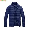 Мужские пуховые парки королевского синего цвета с капюшоном на молнии, зимняя куртка, модная Jaqueta, большие размеры S5XL, легкие теплые пальто 230925