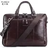 Briefcases Men's Bag Genuine Leather Crossbody Bags For Male Messenger Shoulder Bags 14'' Laptop Briefcases Man Office Handbags 230925