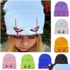 Czapki do czapki/czaszki uniw zimowa czapka na zewnątrz dla dzieci śmieszne sceniwiste oczy Scary Eye Hood Hat Kids Casual Bob na zewnątrz skls kapelusze dr dhyct