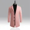 Herr ull Autumn and Winter Fashion Boutique Pure Color Casual Woolen Coat Jacket Men Streetwear Wild British Style Mens