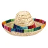 Partyhüte 10 Stück mexikanischer Hut aus natürlichem Stroh, Mini-Sombrero, Babyparty, Geburtstagsfeier, Dekoration, Tischdekoration, Partyzubehör 230926