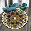 Carpets 60cm Round Datura Jacquard Crystal Velvet Carpet Mechanical Wash Floor Mats Water Absorption Anti-Slip Quick Drying Rug