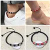 Cavigliere Donna Uomo Spiaggia Perline in pelle Corda Catena Polsino Cavigliera Bracciale Gioielli Accessori a piedi nudi216z