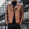 Men's Fur PU Leather Motorcycle Mens Jackets Spring Autumn Lapel Design Joint Thicken Slim Windproof Zipper Jacket Male Clothes Hip Hop