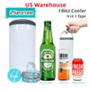 US Warehouse 16Oz Sublimation Cooler Tumblers 4 in 1 Double Wall Stainless Steenless Schuum断熱クーラー付き2つの蓋付きDIYブランク251g