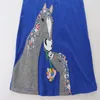 Robes de fille sautant des mètres vendant des animaux Applique cheval broderie enfants filles automne bébé Costume dessin animé robe de princesse