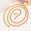 18k Yellow Solid Gold GF Men's Women's Necklace 31 Rope Chain Filled Charming Jewelry Hiphop Rock Fashion lengthen271t