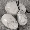 Oeuf de Yoni Howlite blanc, pierre précieuse naturelle, ensemble d'œufs de forage, Quartz minéral, boule de Massage de guérison, Jade, exercice de Kegel, muscles du plancher pelvien
