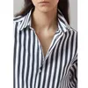 Chemisiers pour femmes chemises à rayures chemisier imprimé femmes Design sens petite Silhouette rayure verticale Style chemise 230925