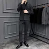 Costumes de mariage pour hommes (veste + pantalon), costume deux pièces, vêtements de cérémonie d'affaires, ensemble Slim à Double boutonnage pour hommes