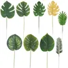 Decoratieve Bloemen 10 STKS Fake Plant Kunstmatige Tropische Palm Bladeren Voor Hawaiiaanse Luau Thema Huis Tuin Party Jungle Strand Tafel Decor