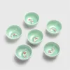 Kinesiska tekoppar Porslin Celadon Fish Teacup Set Loose Leaf Teapot Drinkware Oolong Te Ceramic China Kung Fu Tea Sets203e