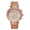 Stainless Steel Strap Lignt Luxury Elegant Womens Watches Perfect Moment Full Diamond Round Dial Quartz Rose Gold Hardlex Wrist Wa202q