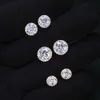 Bijoux fins vis arrière femmes luxe plaqué or 925 argent Sterling glacé VVS Moissanite diamant Halo boucles d'oreilles pour hommes