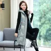 Women's Vests Oversized Cotton Womens Sleeveless Coat Autumn Winter Hooded Waistcoat Puffer Parkas Long Warm Down Outwear