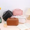 Cosmetic Bags Women Fashion Checkerboard Bag Colorful Large Capacity Make Up Portable PU Washbag Travel Female Box