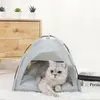 Porte-chats amovibles, tente pour animaux de compagnie, coussins de lit, tipi doux et respirant, lavable en Polyester, maison pour chats d'intérieur