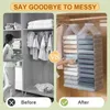 Storage Boxes Foldable Wardrobe Hanging Clothes Bag Underwear Jeans Save Space Closet Organizer Portable Sturdy Bags