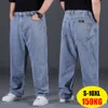 10XL Jeans Longgar Pakaian Jalanan Moda Pria Celana Jeans Longgar Katun Ukuran Plus Celana Kargo Kasual Celana Panjang Lemak