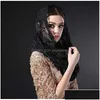 Hijabs Muslim Veil Lace Bridal Veils Black Ivory Accessories 230509 Drop Delivery Fashion Hats Scarves Gloves Wraps Dhjg2