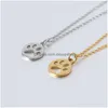 Pendant Necklaces Wholesale Stainless Steel Cat Dog Paw Print Necklace Fashion Chain For Women Girls Animal Jewelry Collar New Drop De Dhocx