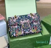 Fashion Body Flower Trend Style Double Letter Chain Shoulder Bag Girl Wallet Handbag Top Quality