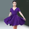 Stage Wear Latin Dance Performance Clothing Female Adult Dress Sexy Practice Suit Professional Summer Short Sleeve