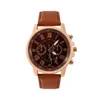 الرقم الروماني الاتصال الهاتفي مراقبة رجعية جينيف الساعات wather womens quartz trend wristwatch with Brown Leather Band2903