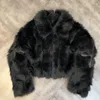 Women's Fur Girl Turn-down Collar Simulation Jacket Autumn/Winter Black Cross Street Faux Short Coat Female Clothes