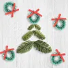 Decorative Flowers 24 Pcs Red Home Decor Christmas Wreath Mini Green Garland Hanging Decoration Decorate Ornament Party Sisal Silk