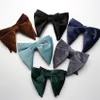 Gravatas Linbaiway Adulto Veludo Bowtie Cravats Grande Arco para Mulheres Homens Borboleta Sólida Suave Festa de Casamento Cavalheiros Gravatas185g