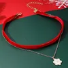 Choker Winter Fashion Christmas Jewelry Cartoon Snowflake Neck Chain Soft Velvet Necklace For Women Esthetic Charm Xmas Gift