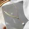 2021 new fashion pearl wheat Tassel Necklace women's clavicle chain small luxury sweater does not fade179l