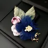 Broches tissu fleur broche mode tissu Art Corsage Cardigan Badge femme luxe bijoux pour femmes accessoires cadeau en gros