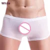 Sous-vêtements hommes boxeurs de soie de glace mince boxershorts transparents pour hommes sexy mâle culotte sans couture shorts lingerie troncs intimes