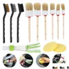 Brosses de nettoyage 12pcs / 1Set Kit de brosse de détail d'intérieur de voiture professionnelle Outils de roue de cheveux de sanglier 201214 Drop Livraison Home Garden Ott3T