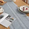 Bordslöpare rustika bordslöpare med handgjorda Tassel Vintage Woven Cotton Linen Table Runner Long For Party Dining Table Decoration 230926