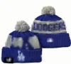 Bonnet Dodgers Bonnets Équipe de baseball nord-américaine Patch latéral Hiver Laine Sport Tricot Chapeau Crâne Casquettes A0