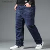 Men's Jeans Hommes grande taille noir jean 10XL surdimensionné taille haute pantalon ample mari grande taille pantalon en jean ample pantalon en jean bleu L230926