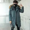 Męskie Down Parkas 2023 Zime nowi koreańscy mężczyźni Parka zagęszcza się nad kolanem długa męska kurtka modna moda futra kołnierzowa odzież uliczna L230926