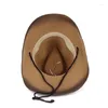 Bérets Sombrero Vaquero Hombre Chapeau de cowboy pour femmes Simple style artistique vintage européen et américain paille occidentale