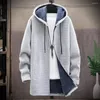 Herren Wollpullover Strickjacke Herbst Winter Langarm Plüschfutter Pullover Reißverschluss Strickmantel Slim Fit Stricken Streetwear