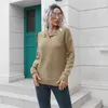 Chandails pour femmes Design confortable Feel Button Pull Solide Casual Col en V Lâche Automne et hiver Mode Élégant Pull à manches longues