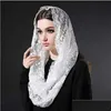 Hijabs Muslim Veil Lace Bridal Veils Black Ivory Accessories 230509 Drop Delivery Fashion Hats Scarves Gloves Wraps Dhjg2