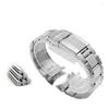 Watch Bands Watchband For Ditong Water Ghost Fine Steel Strap Men Arc Mouth Solid Stainless Chain 17mm 20mm