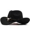Berets Simple White Women's Men's Western Cowboy Hat For Gentleman Lady Jazz Cowgirl With Leather Cloche Church Sombrero Caps 230926