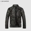 Couro dos homens Faux CARANFIER Mens Jaquetas Homens Jaqueta de Alta Qualidade Clássico Motocicleta Bicicleta Cowboy Casacos Masculino Roupas Grossas Padrão US Tamanho 230925