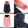 Dames Trenchcoats VOLALO Katoenen jas Omkeerbaar afneembare nepbontkraag en capuchon Gewatteerde parka voor dames Winter